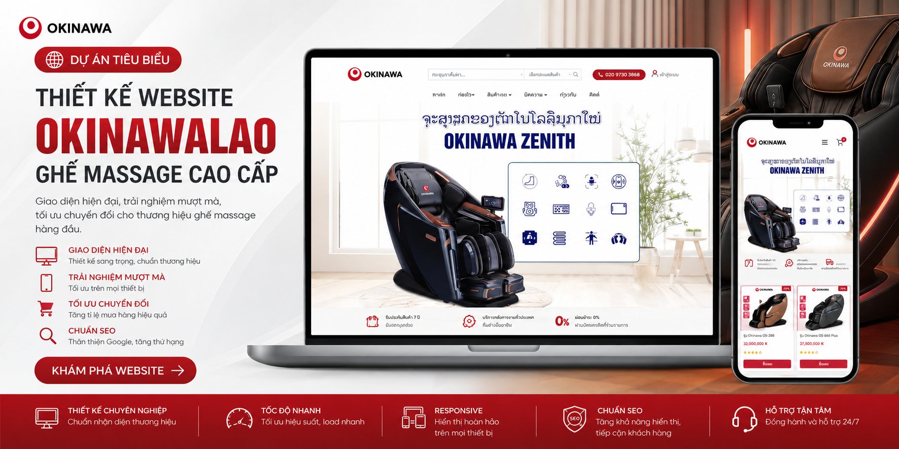 Thiết Kế Website OkinawaLao Ghế Massage Cao Cấp