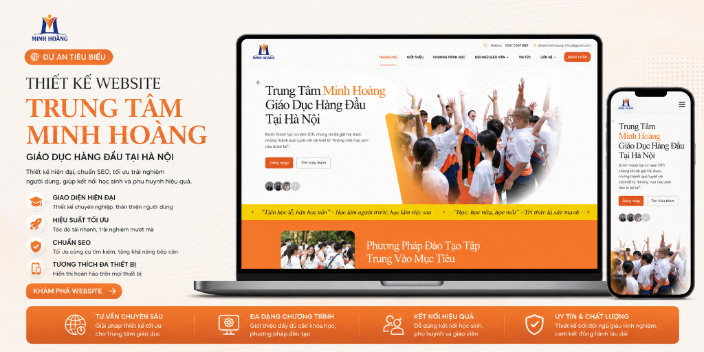 Thiết Kế Website Trung Tâm Minh Hoàng